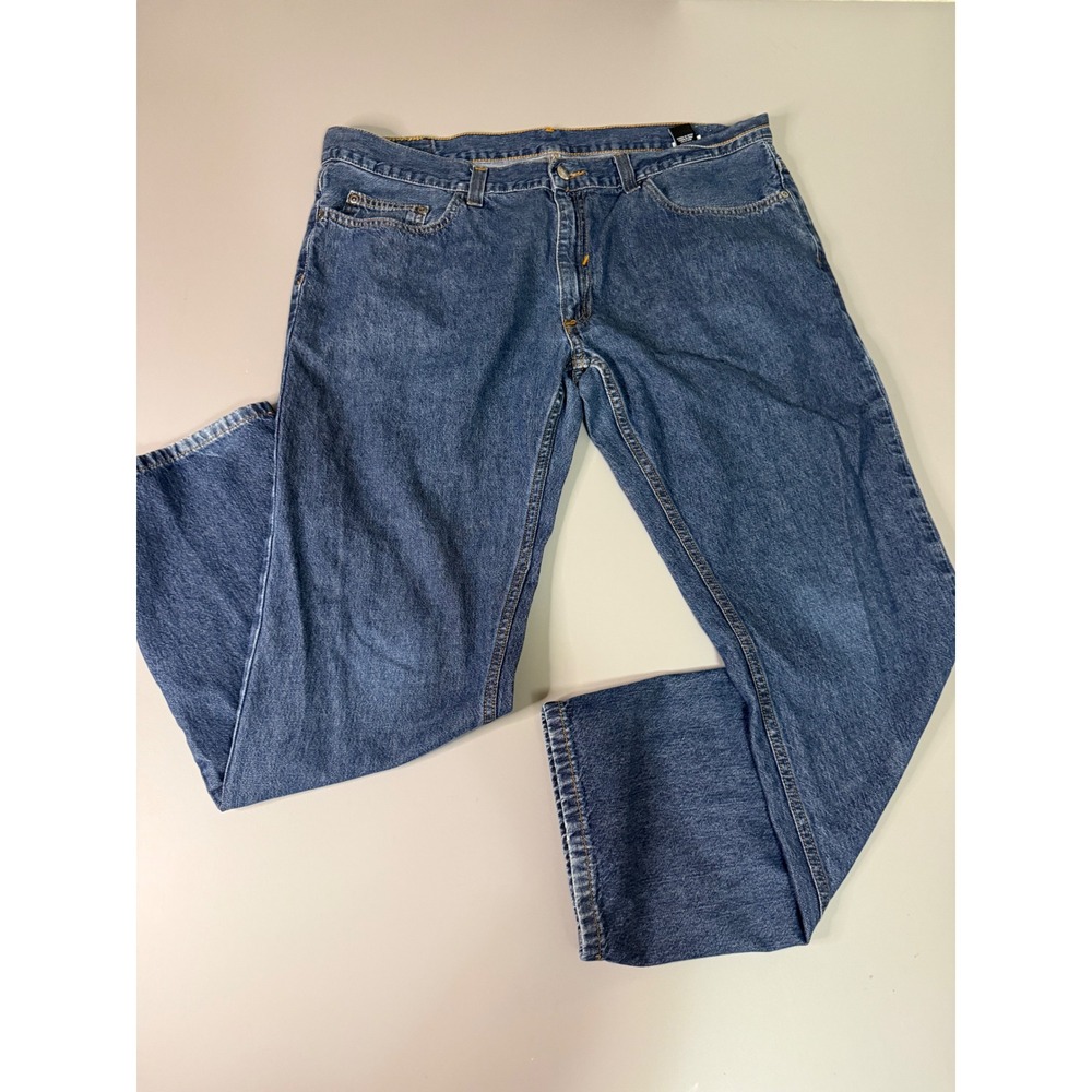 Mens Slim Fit Blue Denim Jeans 100% Cotton Medium Wash 38x30 RN 37763